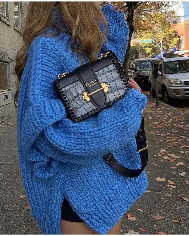 Übergröße Strickpullover Gemütlich - IdealeKleiden