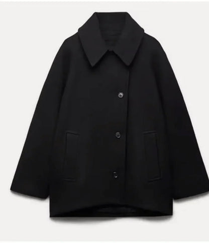 Grand manteau en laine oversize pour femme