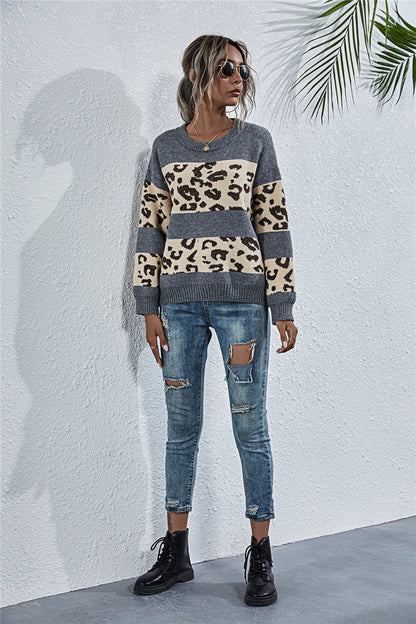 Damen Tiermuster Pullover Stilvolle Oberbekleidung - IdealeKleiden