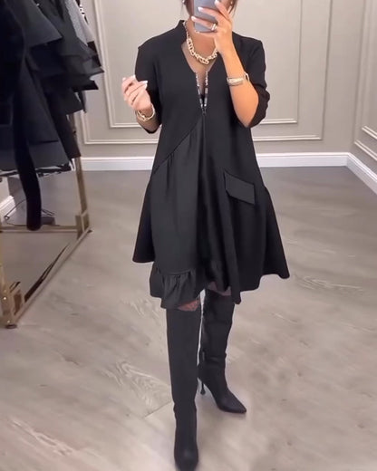 Vêtements élégants avec col en V et style artistique
