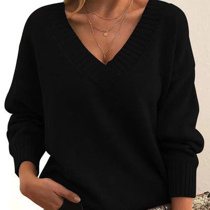 Pull tendance à col en V pour femme