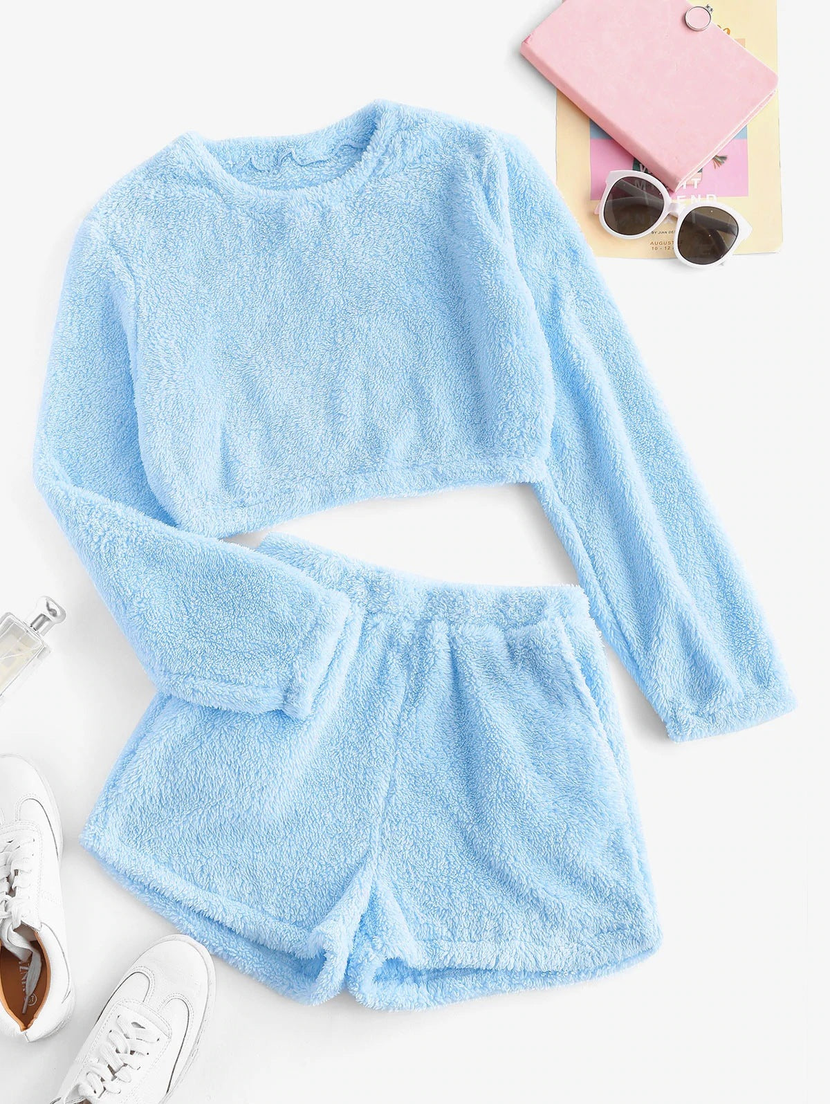 Ensemble de pyjama douillet en peluche pour femmes