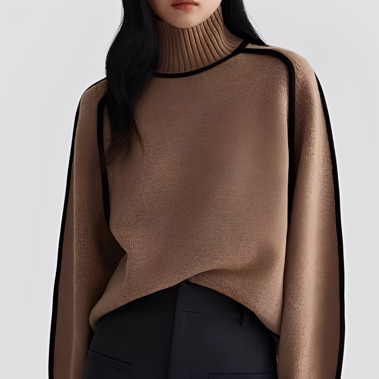 Col roulé élégant pour femme, style décontracté