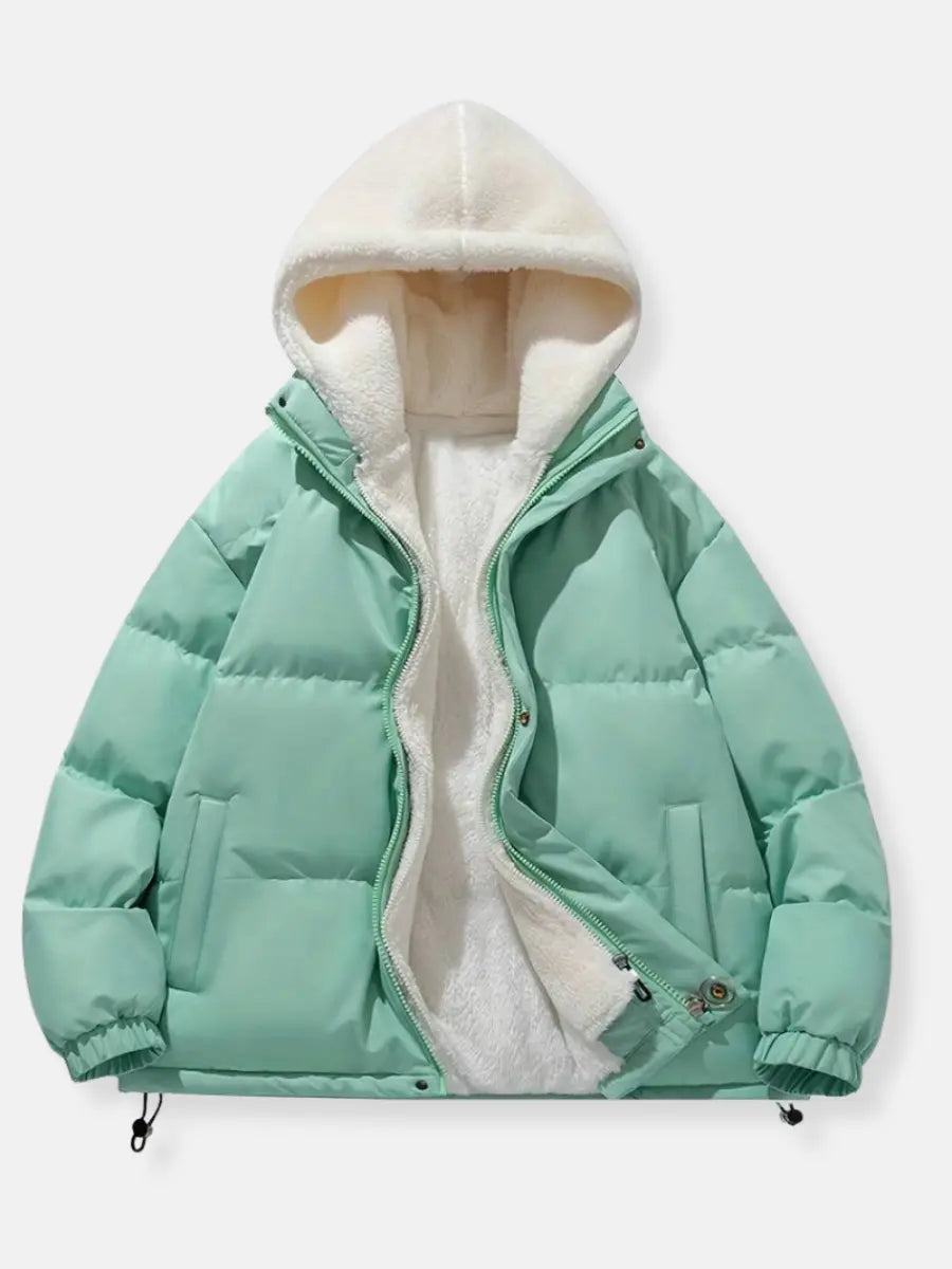 Veste d'hiver pour femme chaude isolée avec capuche
