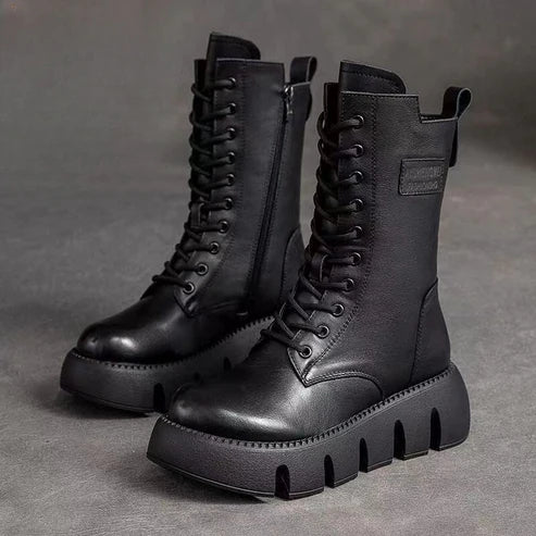 Bottes hautes Semelle épaisse Style vintage