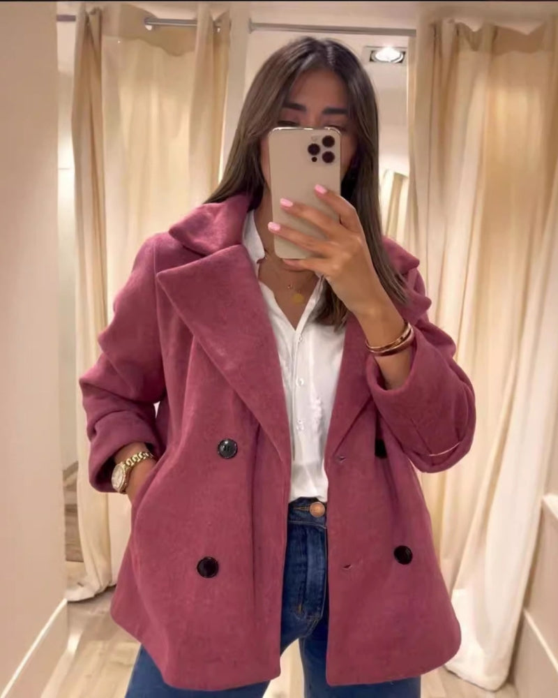 Manteau de mi-saison femme rose poudré