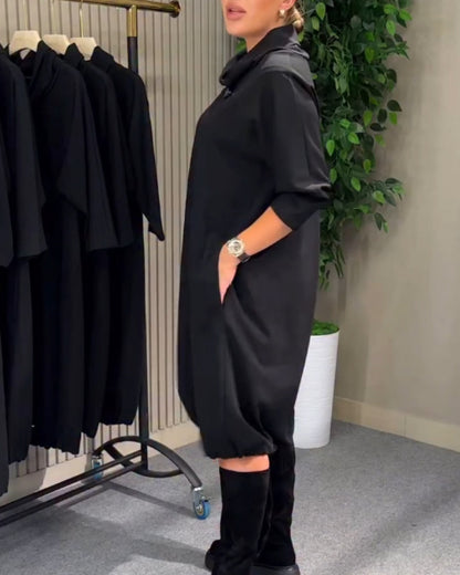 Elegante Kleidung 3/4 Ärmel Schalkragen - IdealeKleiden