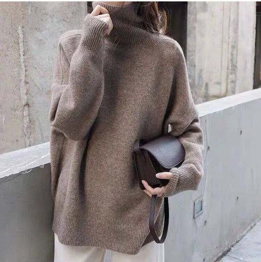 Damen Oversized Pullover Weich Angenehm Tragen - IdealeKleiden