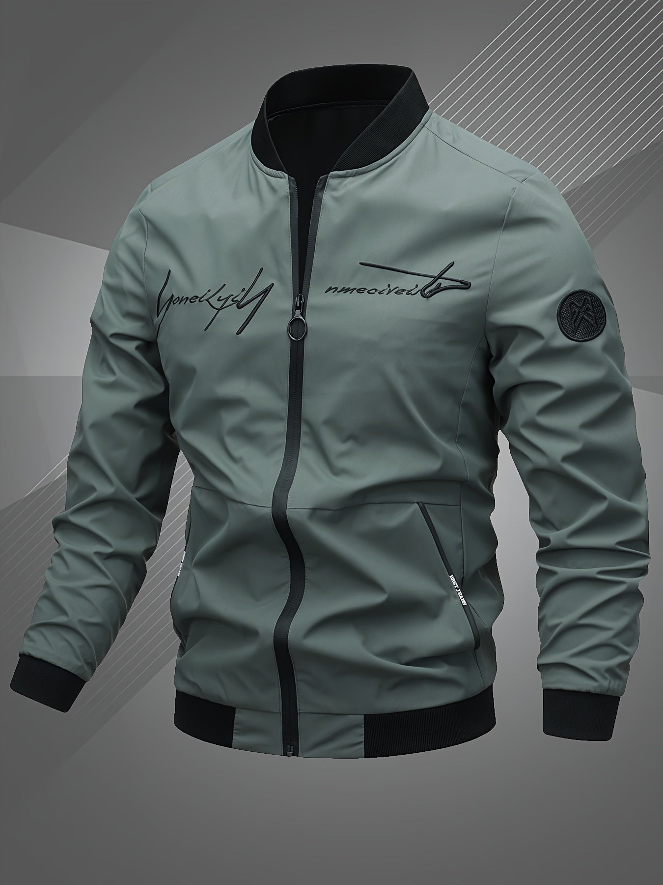 Bomber blouson homme élégant avec broderie monogramme