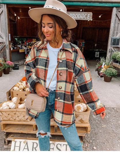 Robe en flanelle douce à carreaux coupe décontractée
