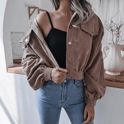 Veste en velours côtelé femme Courte & Stylée