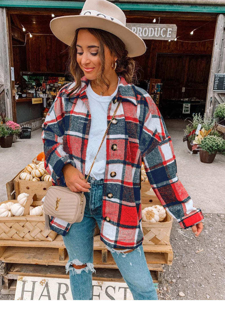 Robe en flanelle douce à carreaux coupe décontractée