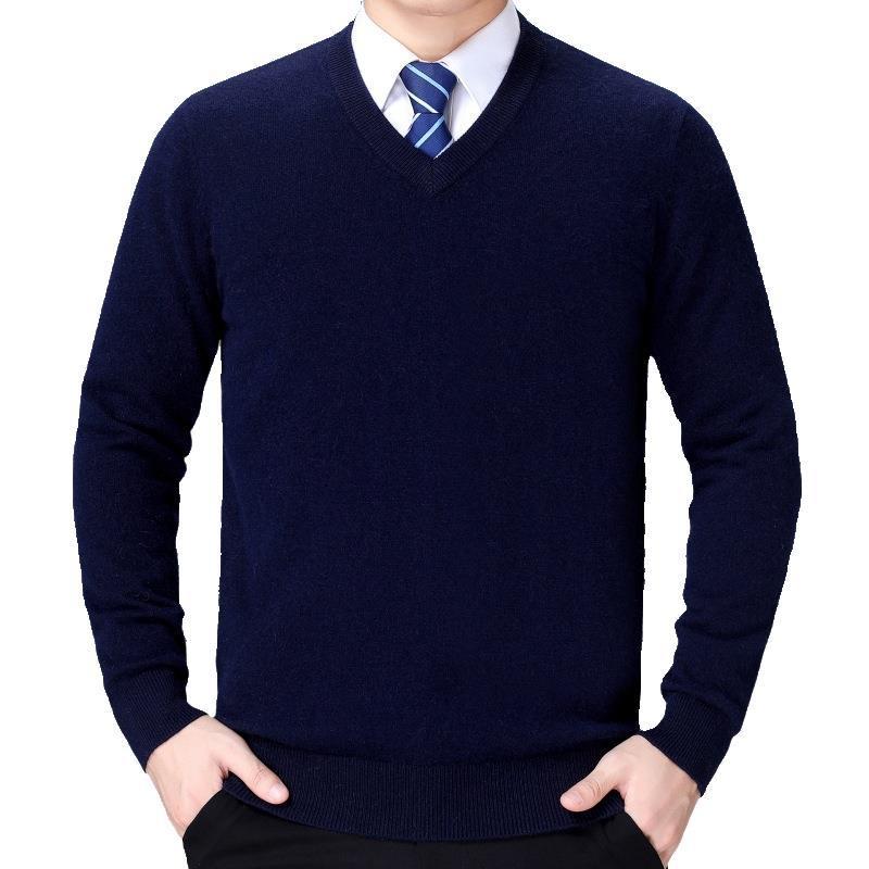 Herren Strickpullover Weich Baumwolle Bequem - IdealeKleiden