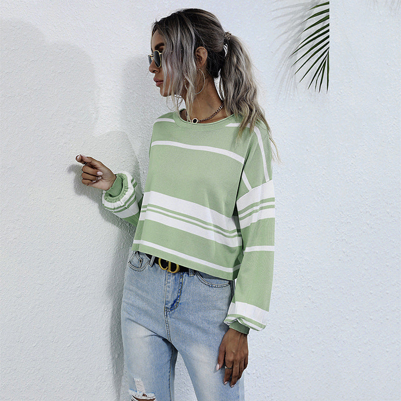 Sweat-shirt Femme Décontracté à Rayures