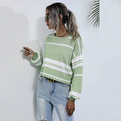 Sweat-shirt Femme Décontracté à Rayures