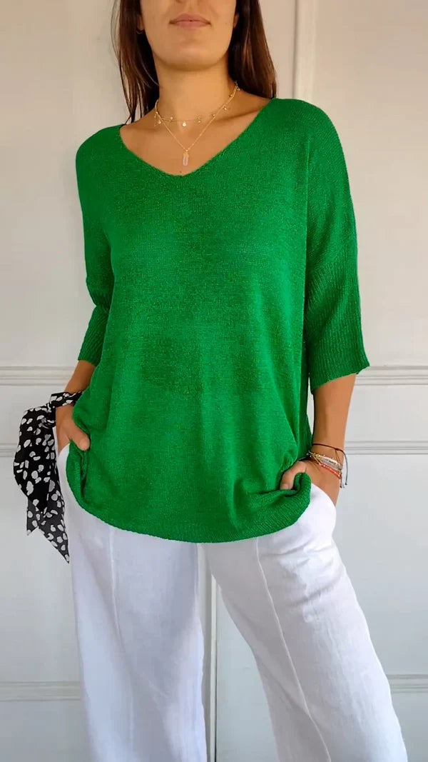 Haut de femme élégant Col V moderne