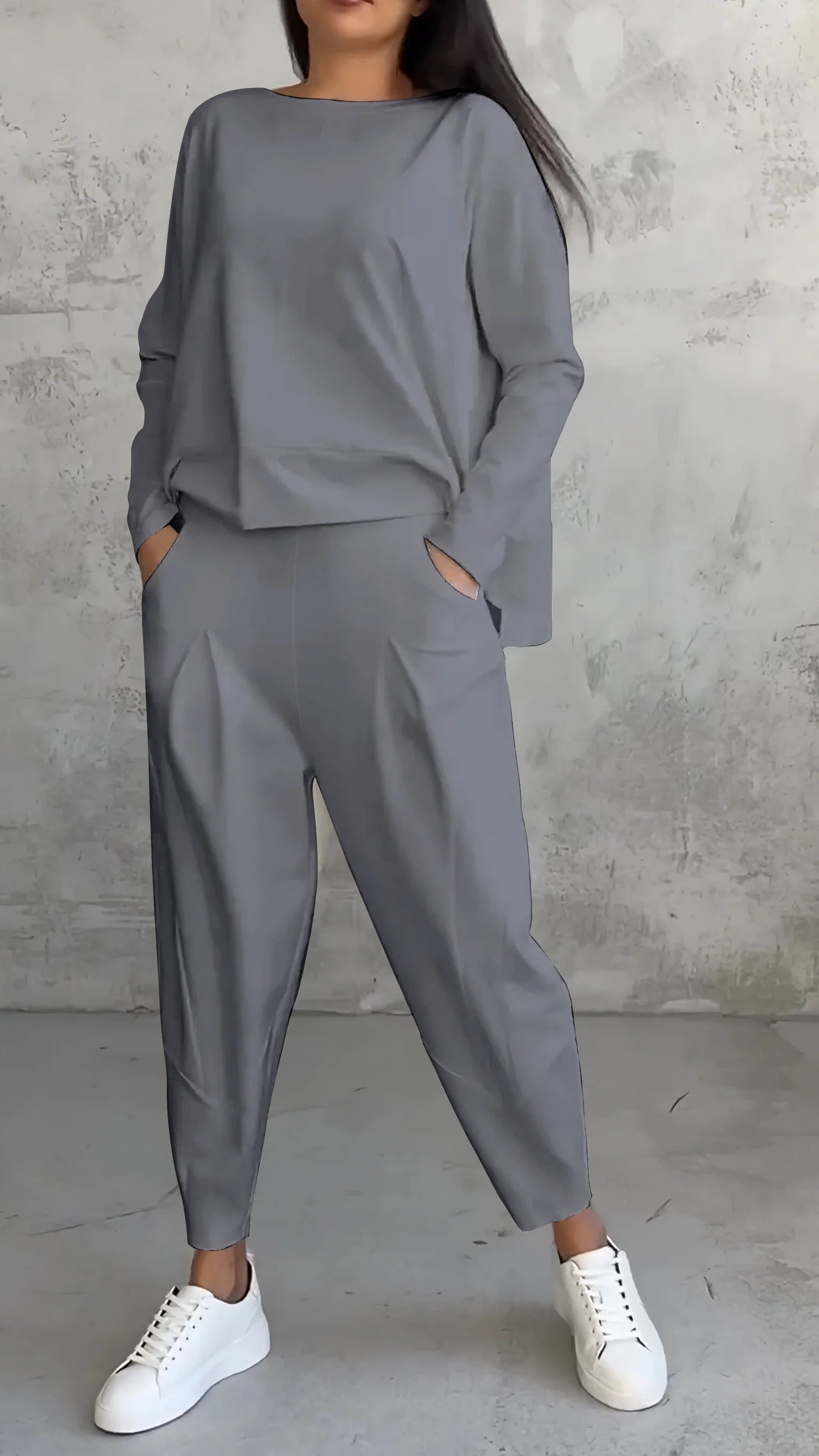 Ensemble de salon ample : Haut et pantalon oversize en maille douce