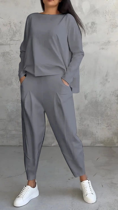 Ensemble de salon ample : Haut et pantalon oversize en maille douce