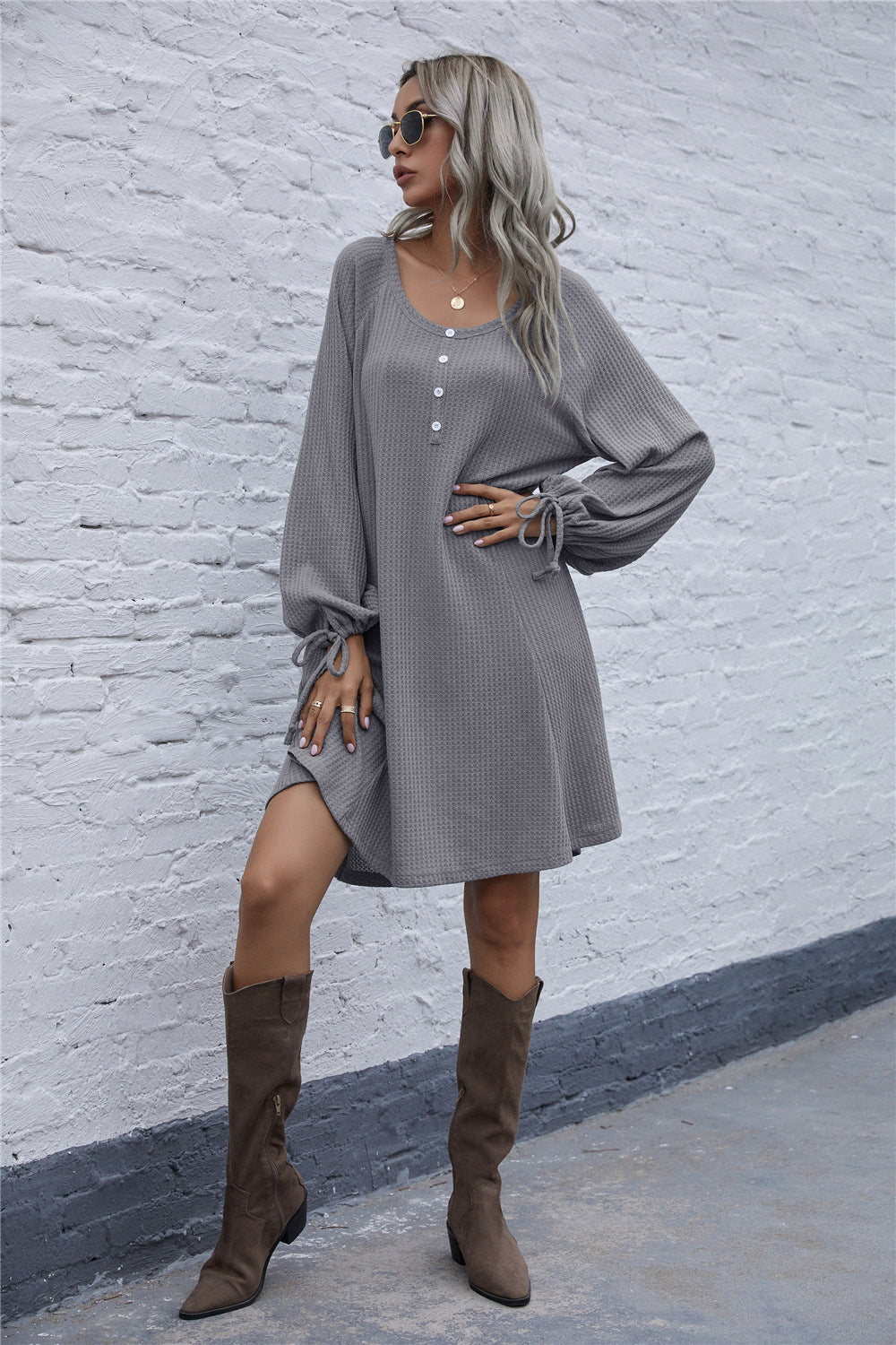 Robe pull gaufrée femme Confortable Élégante