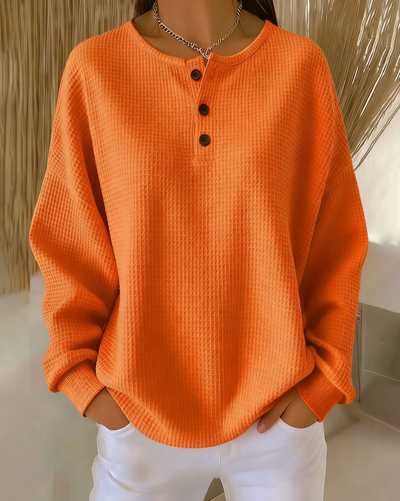 Sweatshirt confortable Décontracté Manches longues Gris