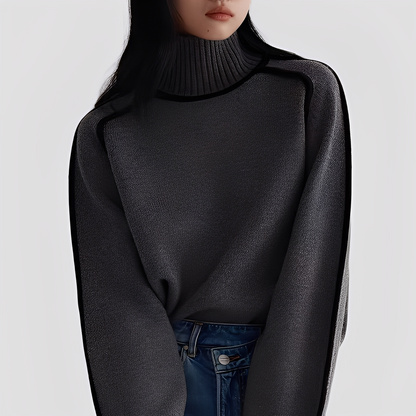 Col roulé élégant pour femme, style décontracté