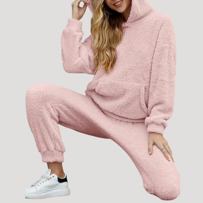 Ensemble de survêtement douillet à capuche pour femme (Collection Printemps)
