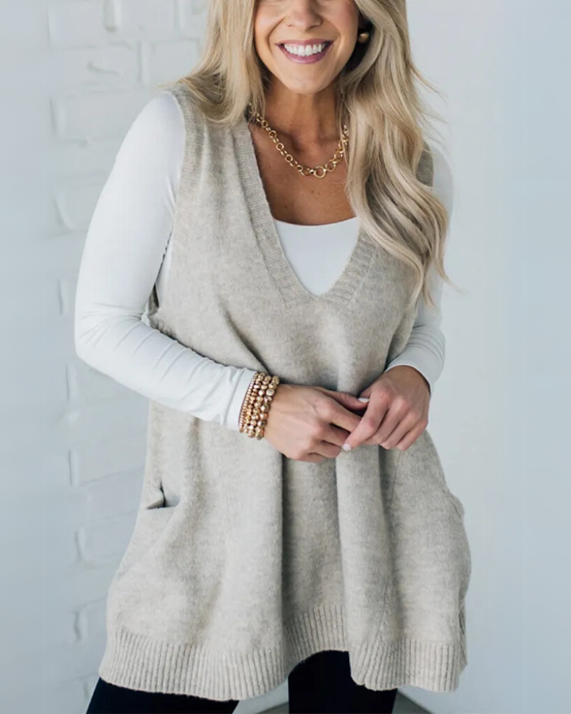 Gilet élégant en maille classique pour femme