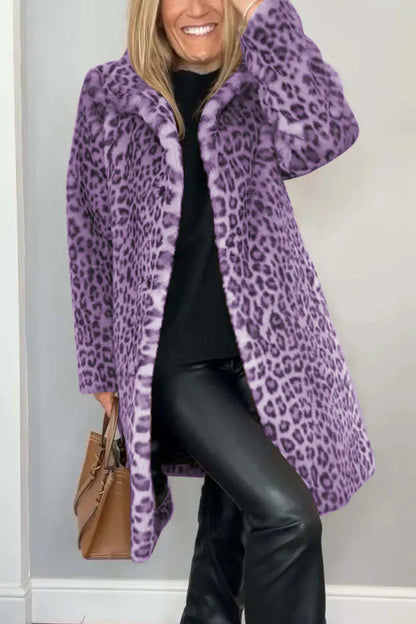 Manteau d'hiver femme imprimé animal tendance