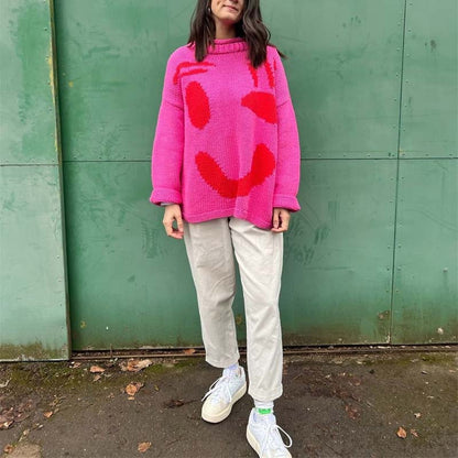 Pull tricoté sourire pour femmes