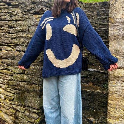Pull tricoté sourire pour femmes