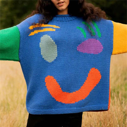 Pull tricoté sourire pour femmes
