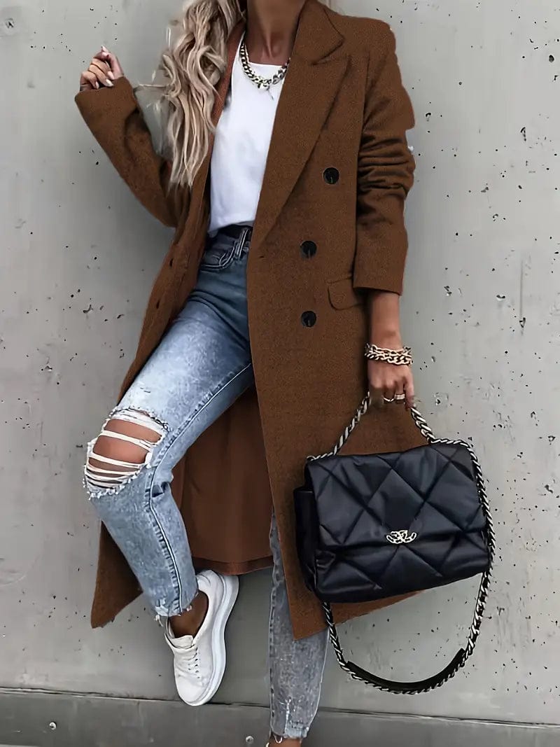 Trench-coat élégant femme classique hiver