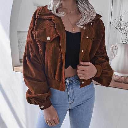 Veste en velours côtelé femme Courte & Stylée