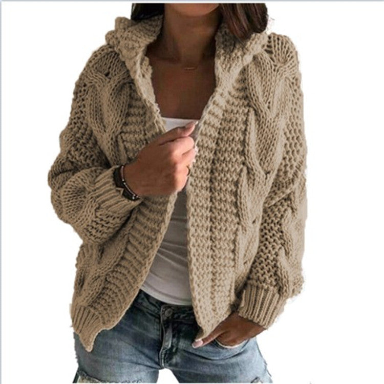 Gilet femme Capuche Torsades Tendance