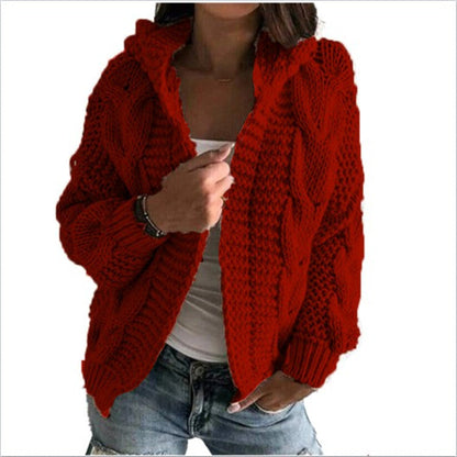 Gilet femme Capuche Torsades Tendance