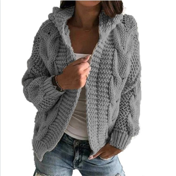 Gilet femme Capuche Torsades Tendance