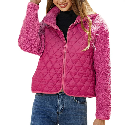 Veste courte matelassée col montant femme