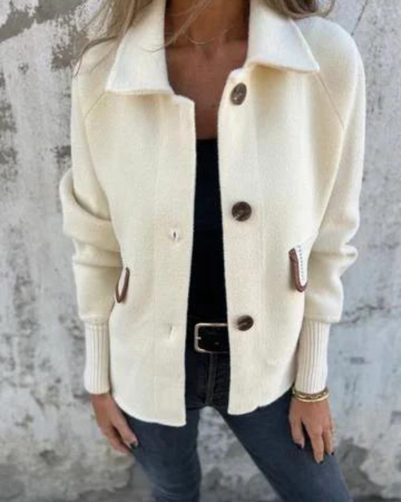 Stylische Reversjacke Lässig Einreiher Design - IdealeKleiden