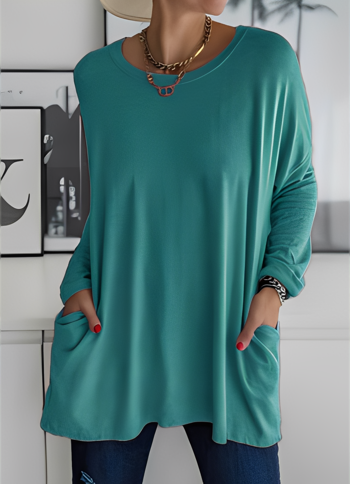 Pull pour femmes Décontracté Ample Moderne