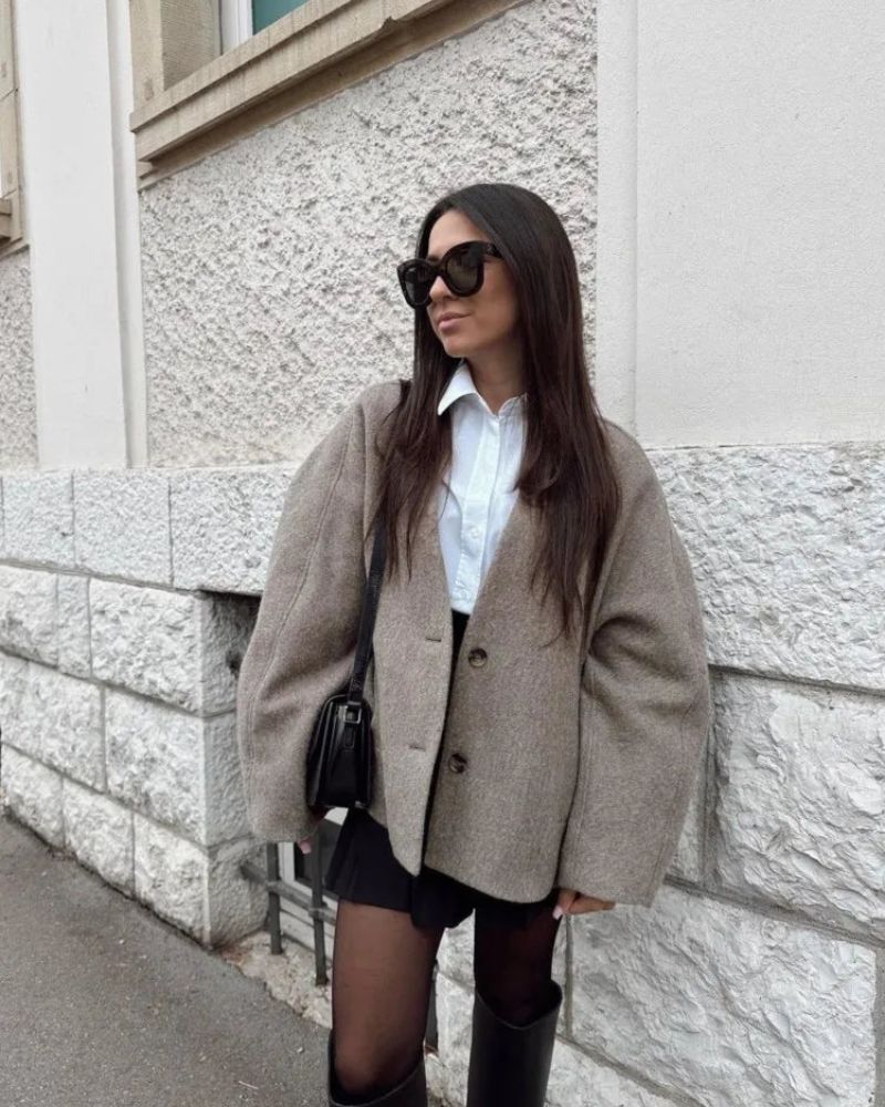 Luxus Blazer Damenjacke Faux Fur Elegant - IdealeKleiden