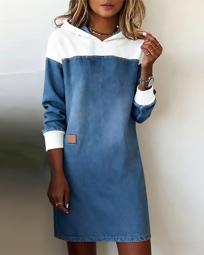 Veste en jean tendance coupe décontractée patchwork