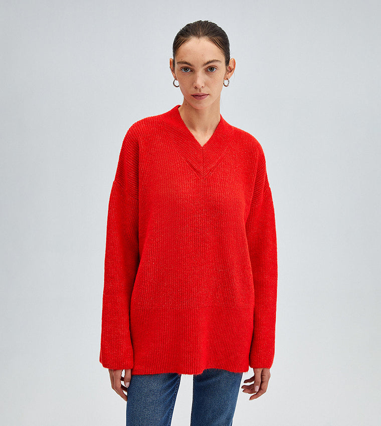 Sweat-shirt à capuche rouge décontracté