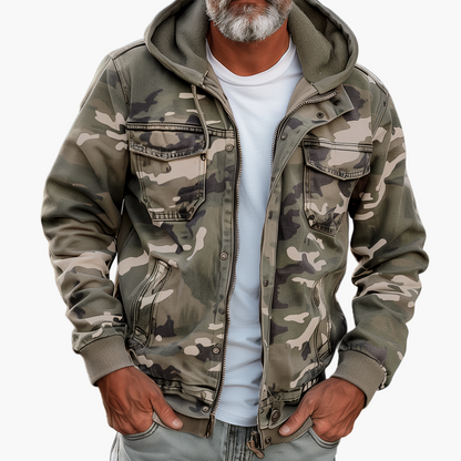 Veste cargo pratique style camouflage capuche
