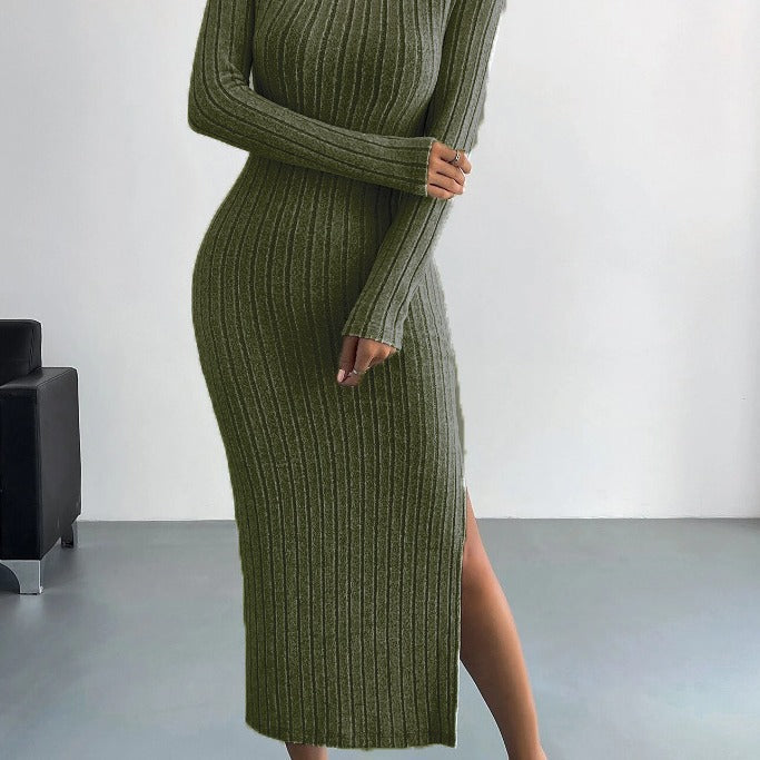 Robe longue tricotée pour femme