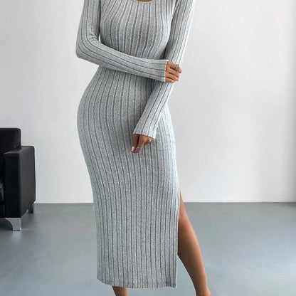 Robe longue tricotée pour femme