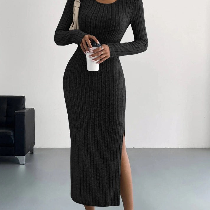 Robe longue tricotée pour femme