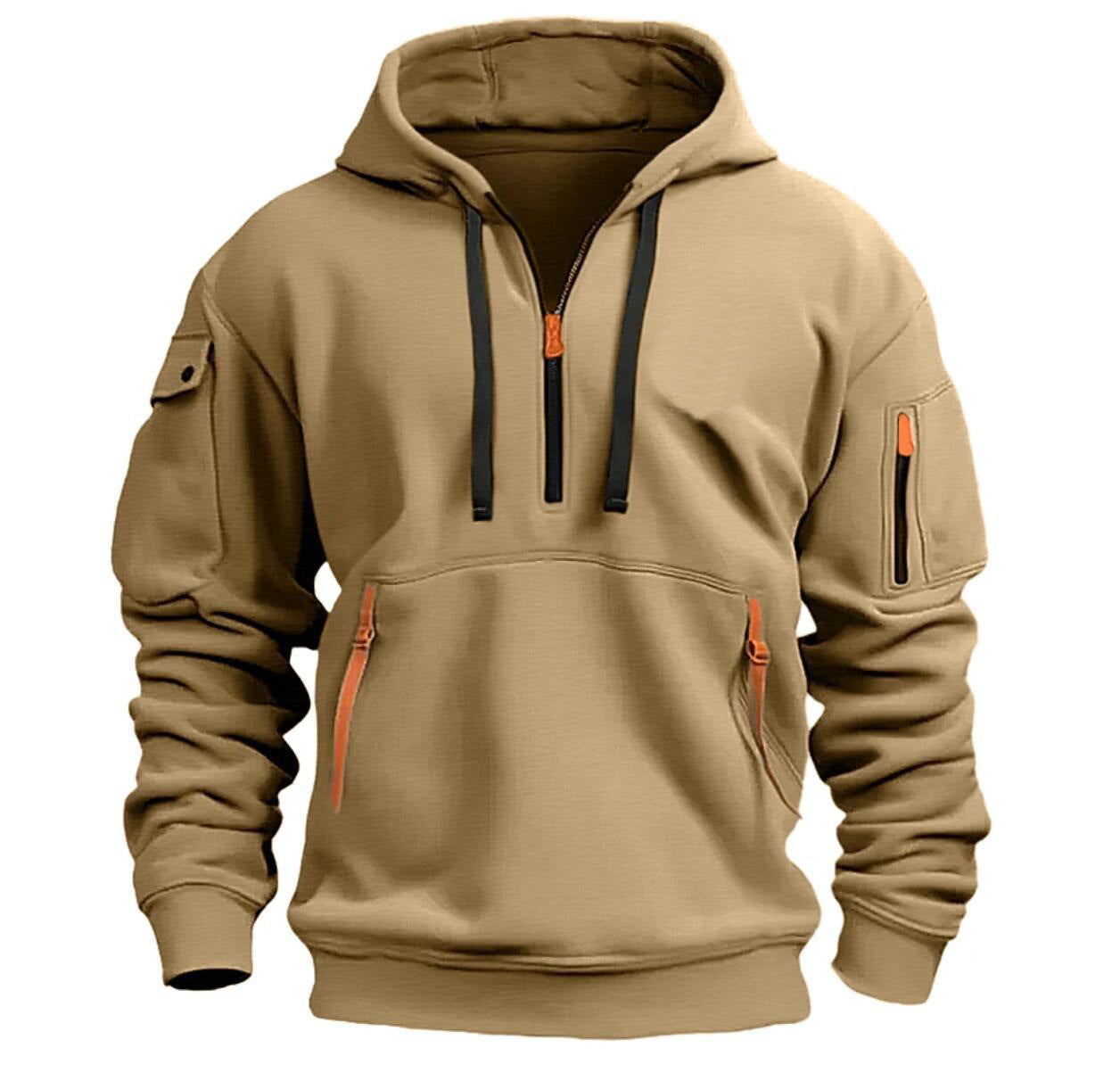 Sweat à capuche zippé sportif pour hommes