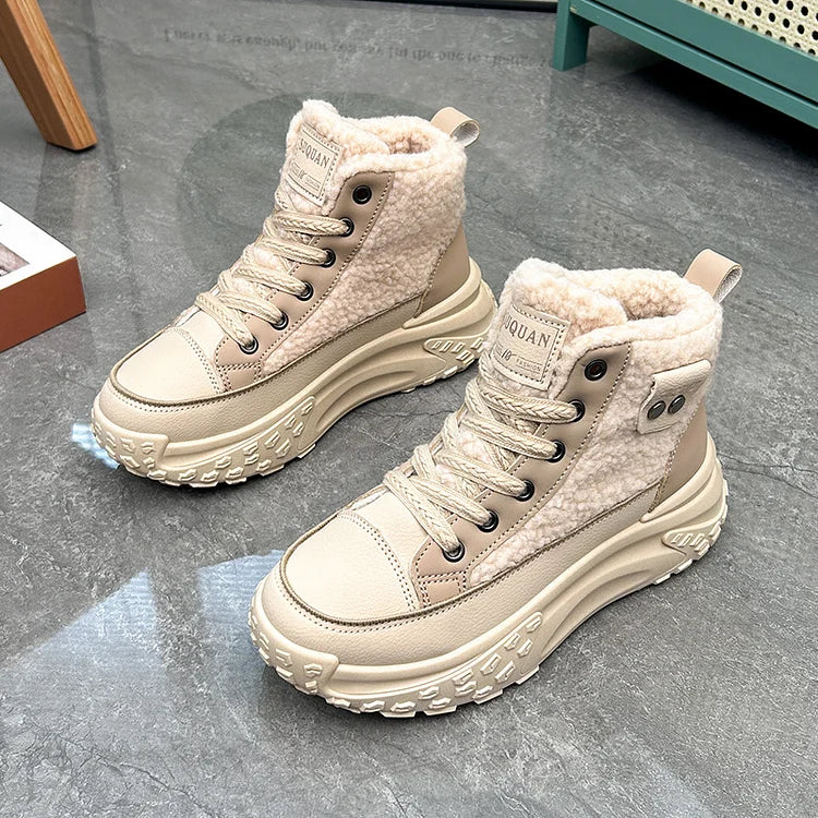 Bottes montantes pour femmes à semelle épaisse de style Martin