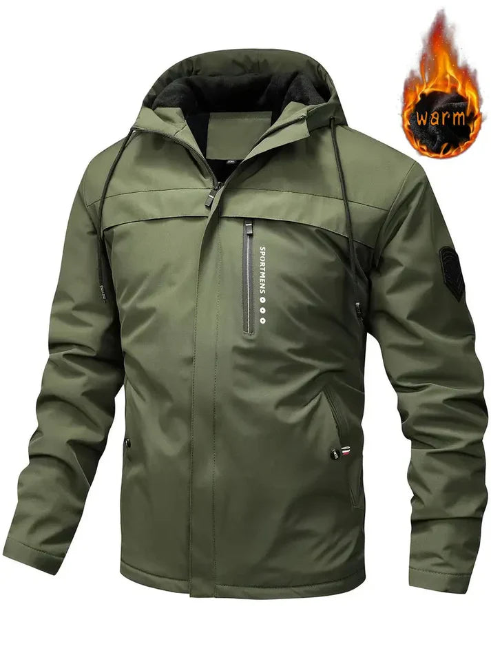 Veste d'hiver homme chaude et isolée avec doublure en fourrure et poches