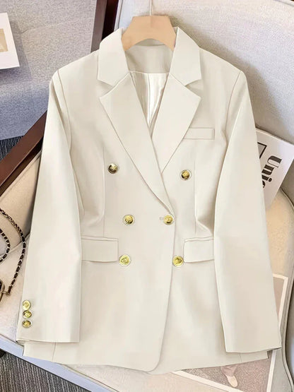 Blazer élégant pour femme Coupe ajustée Boutons dorés
